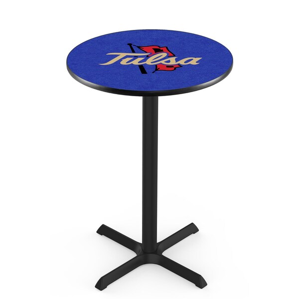 42" Blk Wrinkle Tulsa Pub Table, 36" dia. Top