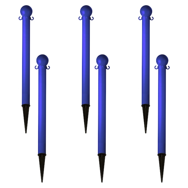 3" Blue Ground Pole (6-Pack)