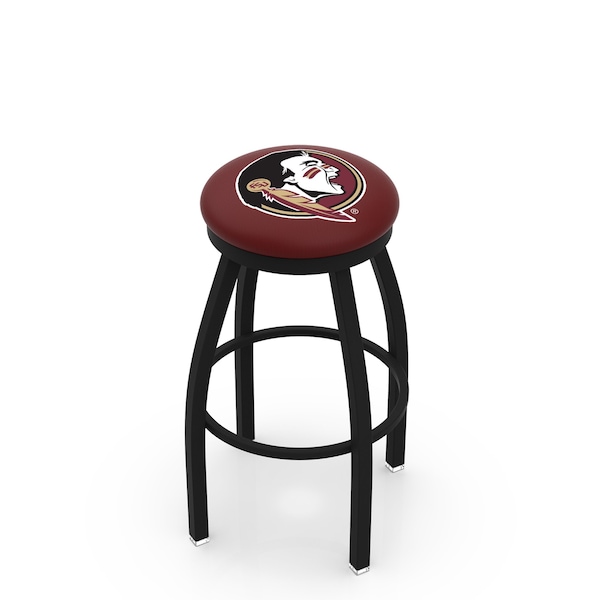 25" Blk Wrinkle Florida State (Head) Swivel Bar Stool, Accent Ring