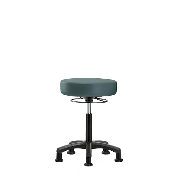 Med Bench Mini-Stool, Vinyl, Glides, Blu