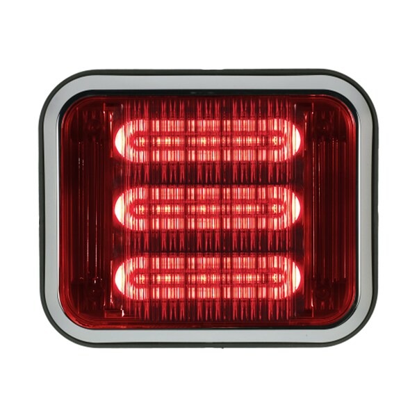LED PrizmIi, Colored Lens, Bezel, Red, 7"X9"