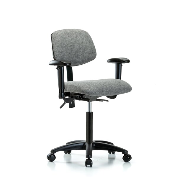 Chair, Fab, Med Bench, Tilt AA Casters, Gry, 6-Way Adjustable, 22" to 29" Height, Gray