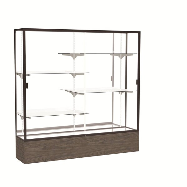 Floor Display Case 72x72x16, Mirror, Dark Bronze