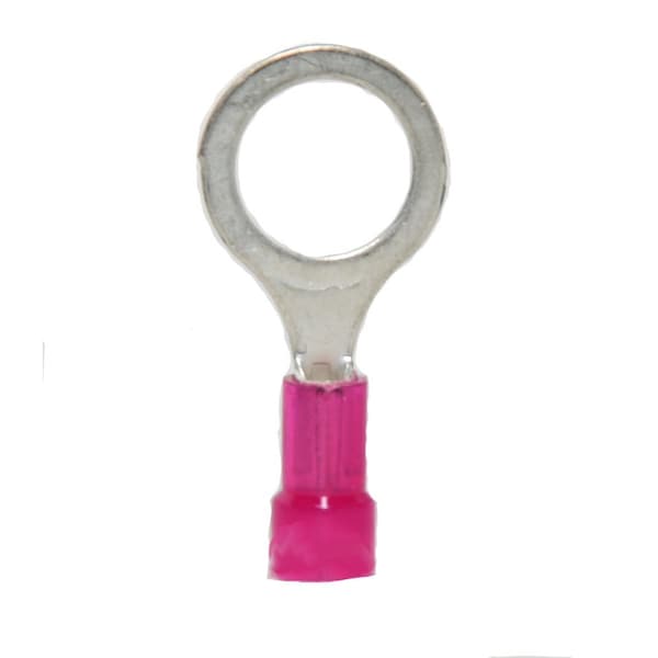 Ring Terminal, 5/16 in Stud Size, 18 AWG, Nylon Insulated, 1000 PK