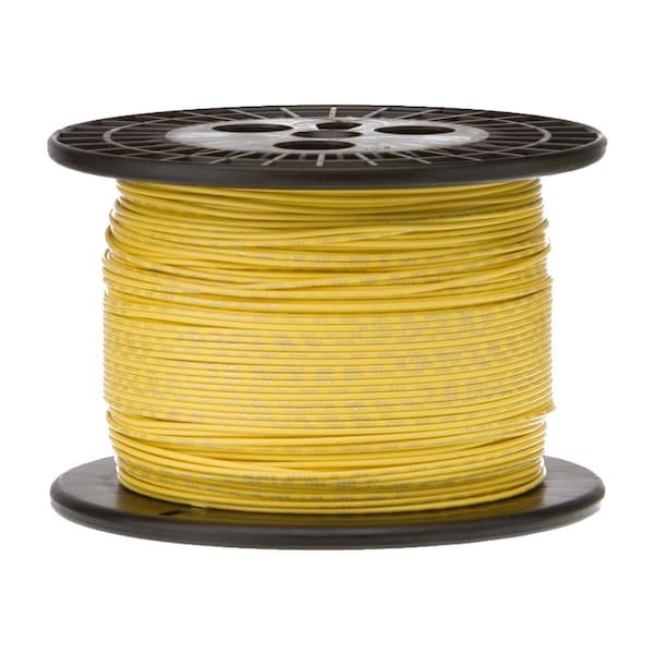16 AWG Gauge UL1061 Stranded Hook Up Wire, 300V, 0080 Diameter, Yellow, 500 ft Length