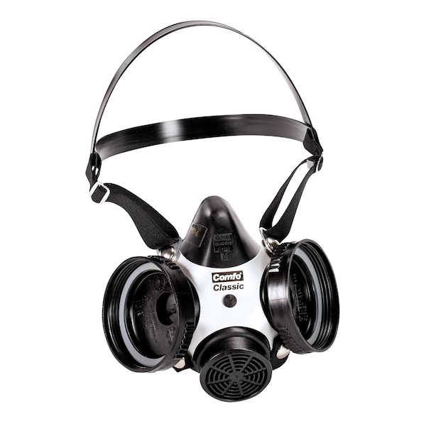 Half Mask Respirator, Comfo Classic, SoftFeel Silicone, Threaded, Black, M