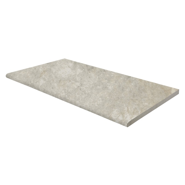 Trevi Silver 13 in X 24 in Matte GrayLight Porcelain Pool Coping, 2PK