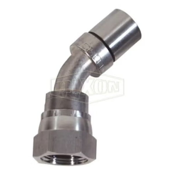 Smooth Bore Hose-to-Tube Fitting with Crimp Collar, Dash 10 x 5/8 in, Hose x FJIC, 304 Stainless Ste