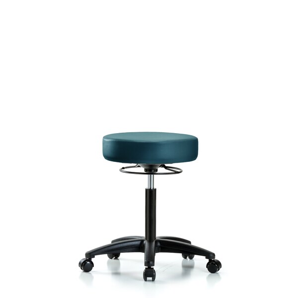Vinyl Stool, Med Bench, Casters, Royal