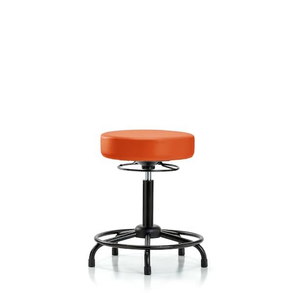 Bench Stool, Med, Vinyl, RT, Glides, Orange