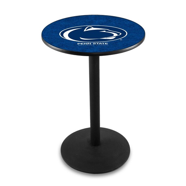 42" Blk Wrinkle Penn State Pub Table, 36" dia. Top
