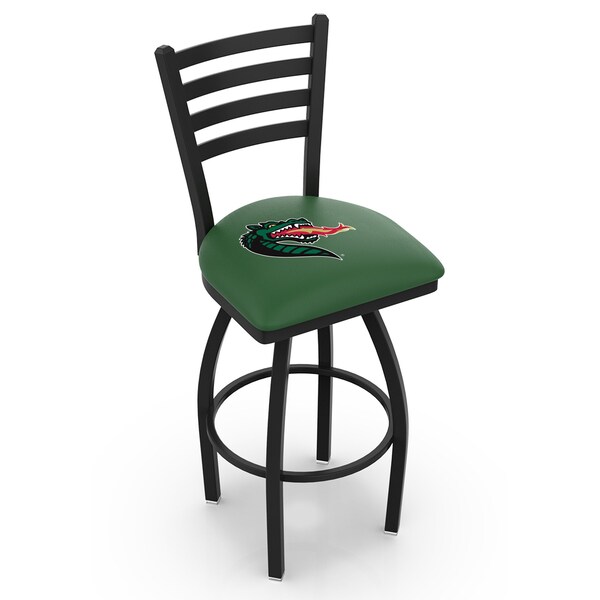 25" Blk Wrinkle UAB Swivel Bar Stool, Ladder Back