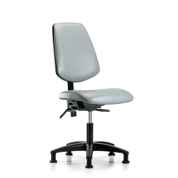 Desk Chair No Arms, 18" to 23" Height, Vinyl, Dove