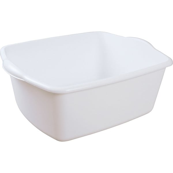 06588012 Dish Pan, 18 qt Volume, 1712 in L, 1414 in W, 7 in H, Plastic, White