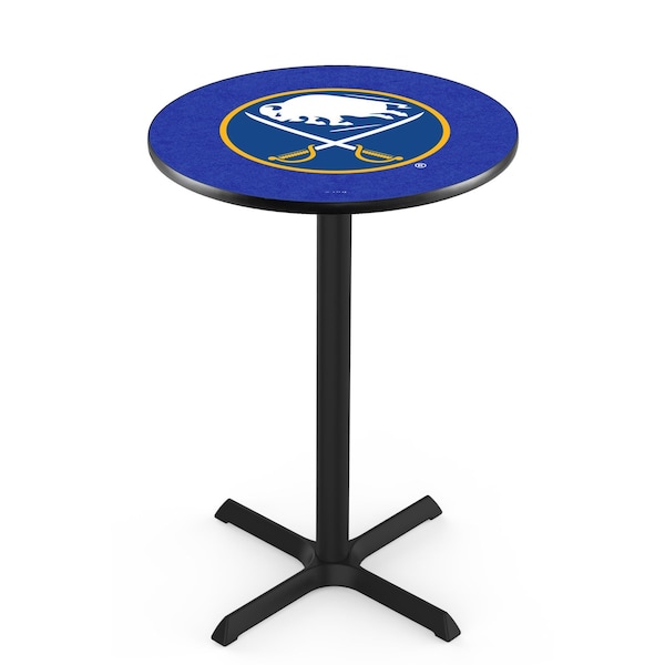 42" Blk Wrinkle Buffalo Sabres Pub Table, 36" dia. Top