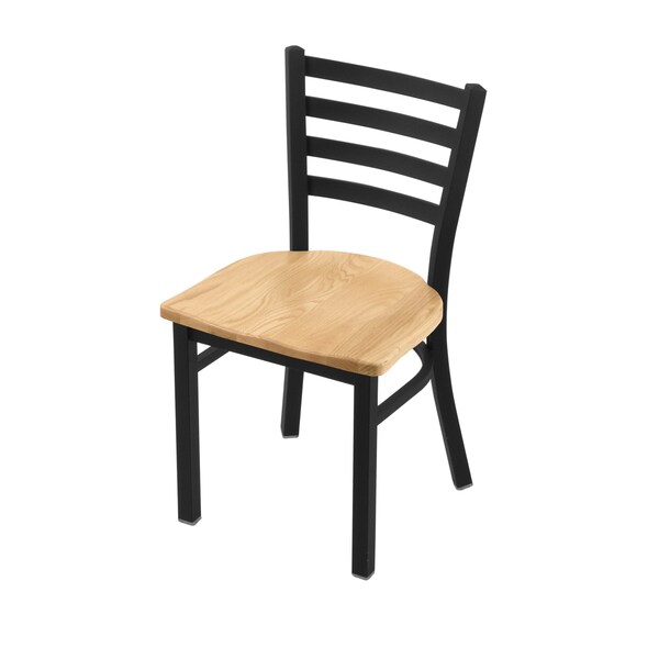 400 Jackie 18" Chair with Black Wrinkle Finish and Natural Oak Seat