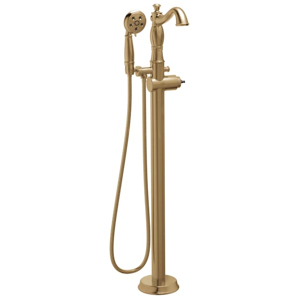 Cassidy Single Handle Floor Mount Tub Filler Trim with Hand Shower - Less Handle