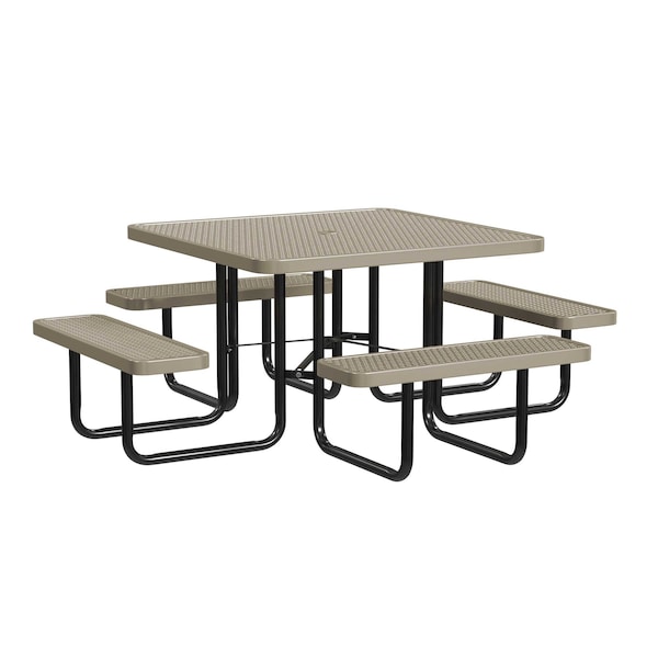 Square Portable Picnic Table, Beige, 46 in L