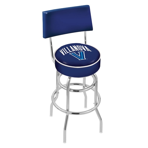 25" Chrome 2-Ring Villanova Swivel Bar Stool, Back