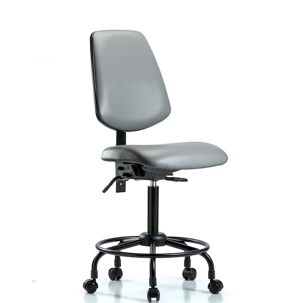 Vinyl Chair, Med Bench, Round Tube Base, Med Back, Casters, Sterling
