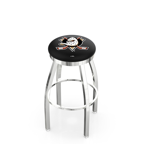 25" Chrome Anaheim Ducks Swivel Bar Stool, Accent Ring