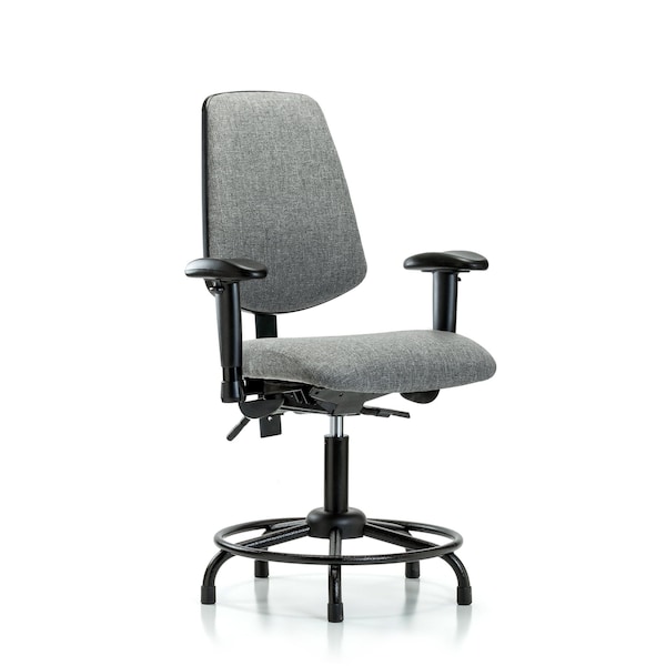 Desk Chair Fab Desk Chair, Med, Bk, RT, AA, Glds, Gry, Adjustable Arms, 19" to 24" Height, Fabric, Grey