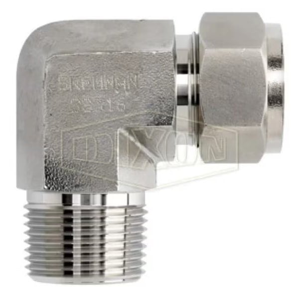 The Right Connection Instrumentation Elbow, 3/8 in x 3/8-18, Tube x MNPT, 316 SS, Domestic