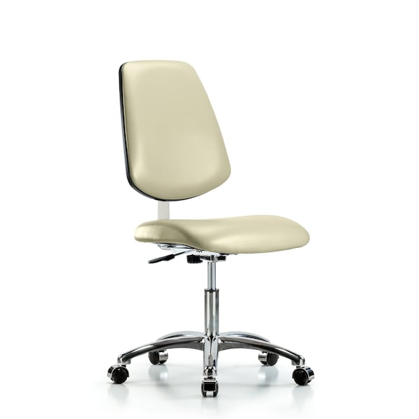 Clean Room Chair 18" to 23" Height, Vinyl, Adobe White