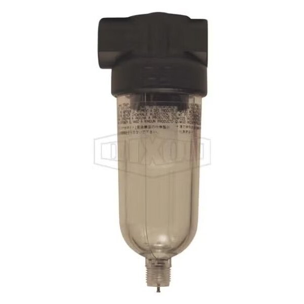 Compact Design Miniature Compressed Air Filter with Automatic Drain, 1/8 in Port, 19 SCFM, 5 micron,