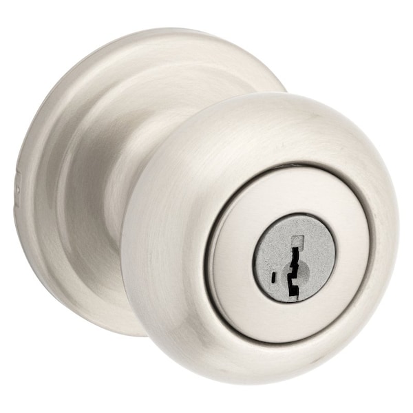 Signature Series Keyed Entry Knob, Metal, Satin Nickel