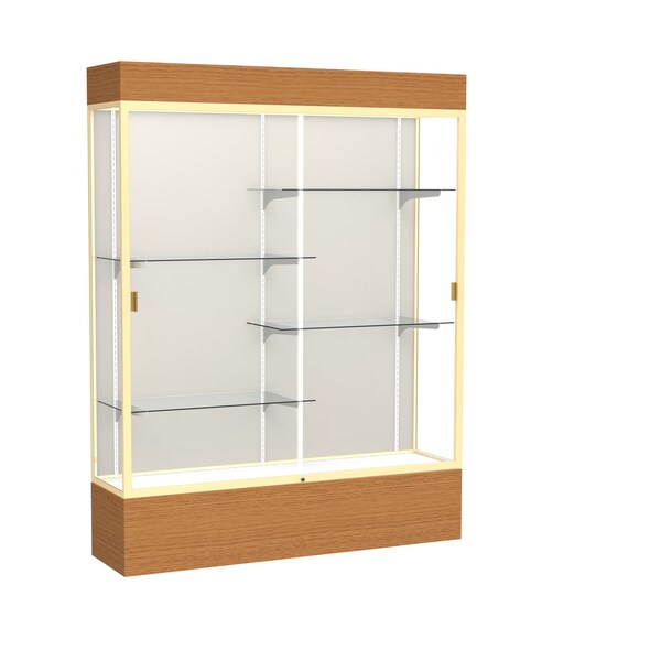 Lighted Floor Display Case 60x80x16, Plaque, Champange