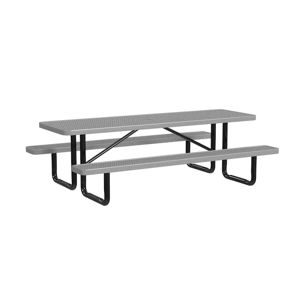 Picnic Table, Granite, In Ground Mount, 8 ft L