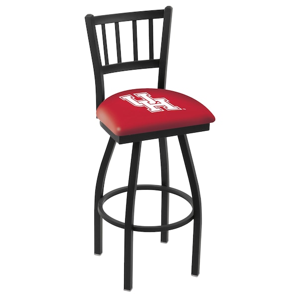 25" Blk Wrinkle Houston Swivel Bar Stool, Jailhouse Back