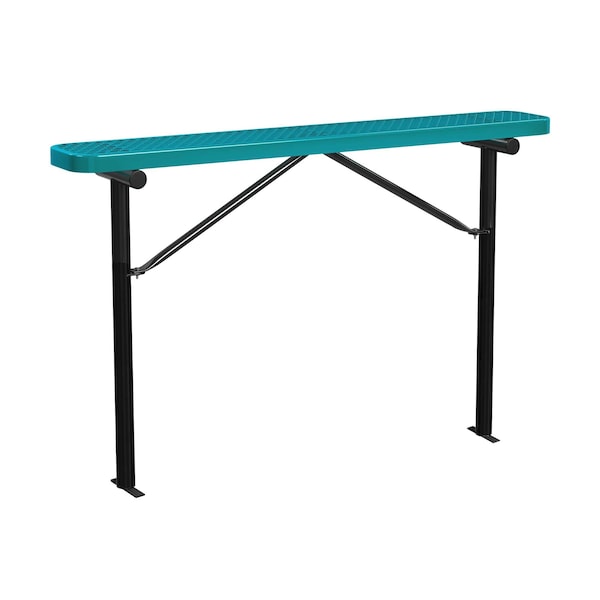 Bench w/o Back, Ingroud Mount, 6ft., Teal