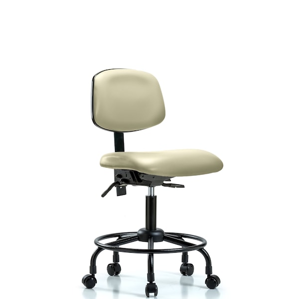 Desk Chair Desk Chair, RT Casters, Vinyl, Wht, No Arms, 21" to 26" Height, Vinyl, Adobe White
