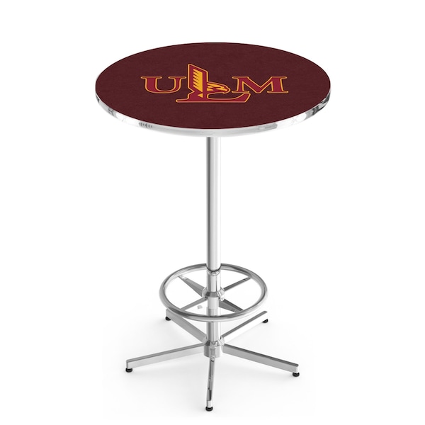 42" Chrome Louisiana-Monroe Pub Table, 36" dia. Top
