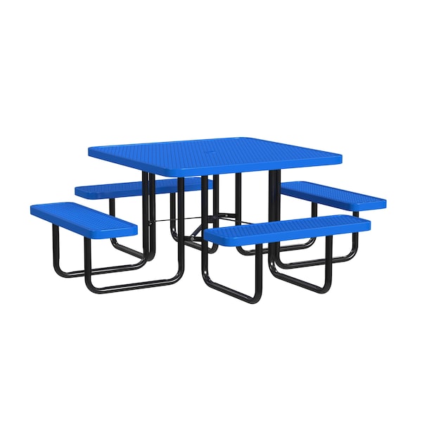 Square Portable Picnic Table, Blue, 46 in L