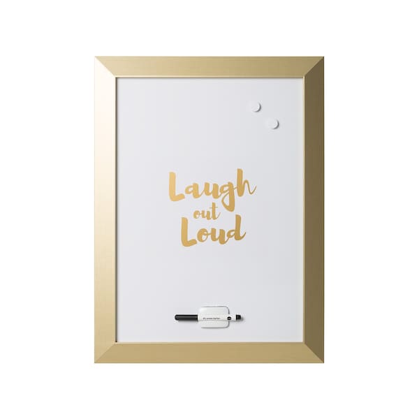 Magnetic Dry-Erase, "Lol" Quote, Gold Metallic Frame, 18" X 24"