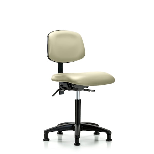 Chair, Vinyl, Med Bench, Glides, Wht, No Arms, 22" to 29" Height, Adobe White