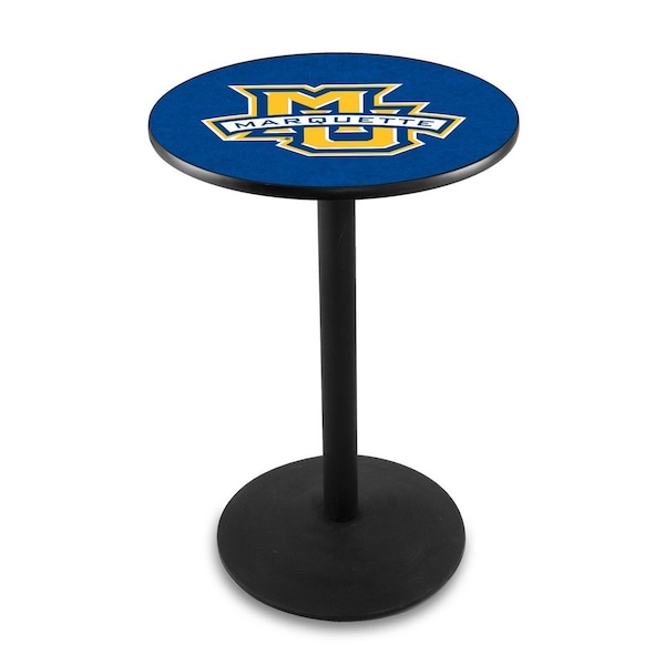 42" Blk Wrinkle Marquette Pub Table, 36" dia. Top