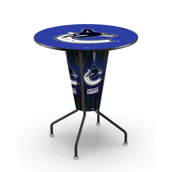 Lighted 42" Black Vancouver Canucks Pub Table