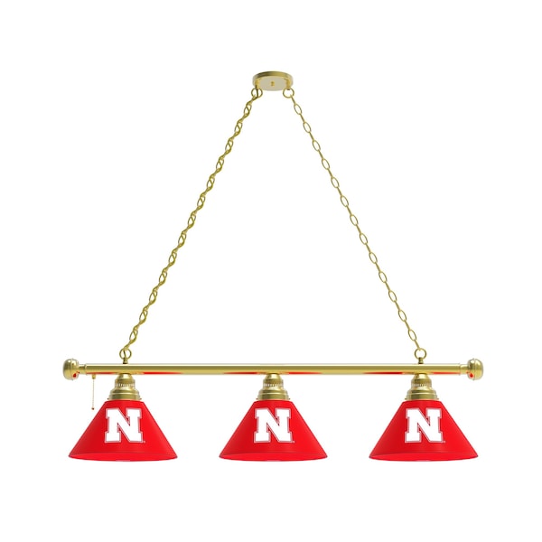 Nebraska 3 Shade Billiard Light, Brass Fixture