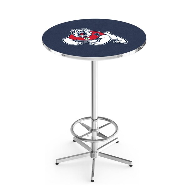 42" Chrome Fresno State Pub Table, 36" dia. Top