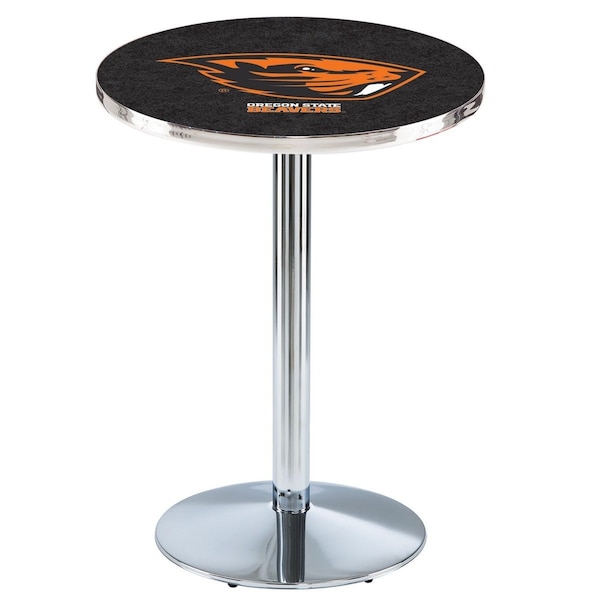 42" Chrome Oregon State Pub Table, 36" dia. Top