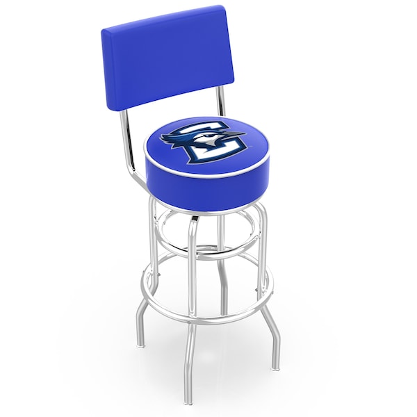 25" Chrome 2-Ring Creighton Swivel Bar Stool, Back