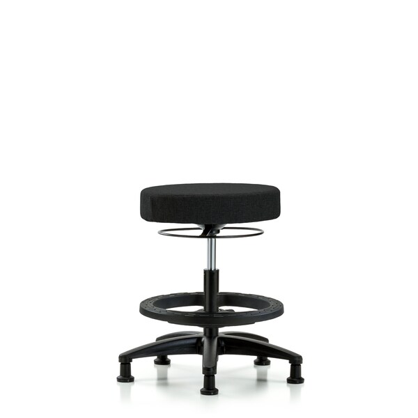 Bench Stool, Med, Fabric, BF, Glides, Blk