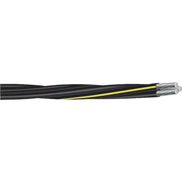 XLPE Building Wire, Aluminum, 40 AWG, 3C, Black, Stranded, 500 ft