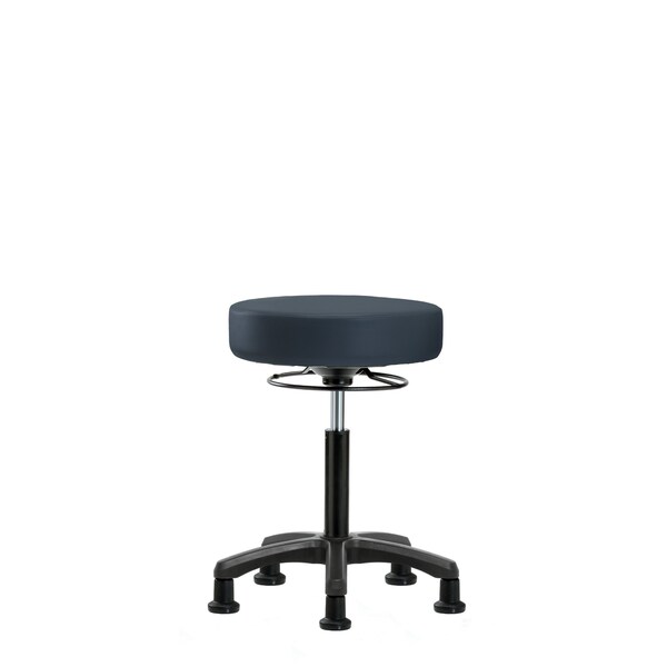 Med Bench Mini-Stool, Vinyl, Glides, Navy