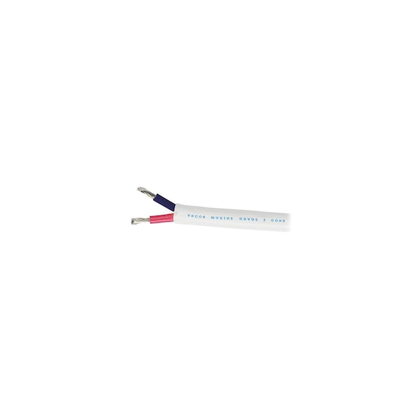 Marine Grade Tinned Duplex Cable Red and Black w/White Jacket, 8/2 100'