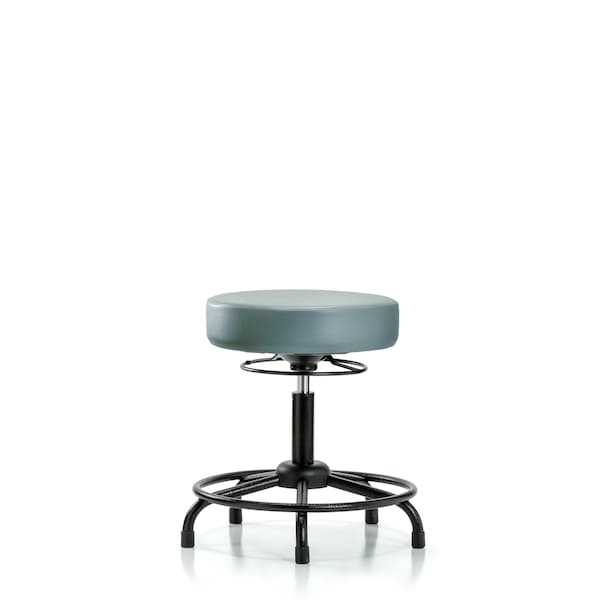 Vinyl Stool, Desk, Round Tube Base, Glides, Storm